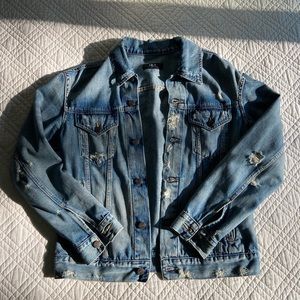 Able Merly Distressed Denim Jacket - size medium
